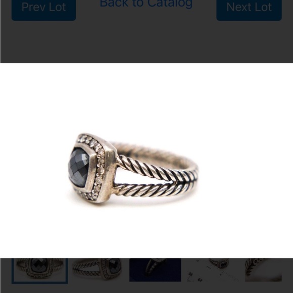 David Yurman Petite Albion Black 7mm Hematite Diamond Sterling Silver - Picture 8 of 9